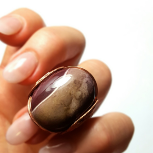 Mookaite Jasper Ring Size 7 - 8, Handmade Statement Rose Copper