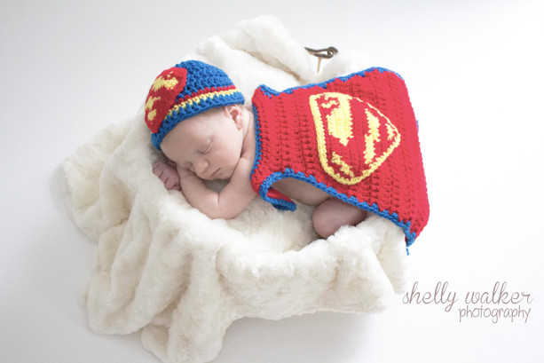 0-3 month Crochet Superman Cape and Hat~Handmade Crochet Super Hero Cape and Hat~Super Hero Cape Photo Prop~Photography Prop