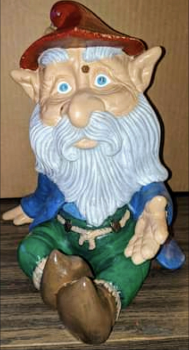 Handpainted ceramic man garden gnome
