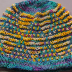 Beanie Hat Hand Knitted from Hand Dyed Yarn  - MOUNT ANGEL by Kat
