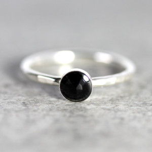 Onyx Stacking Ring - Onyx Ring - Onyx Solitaire Ring