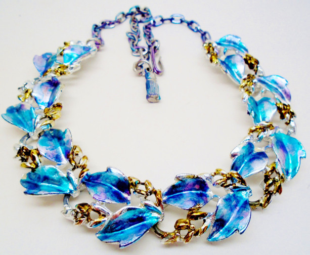 Vibrant Hand Painted Vintage Necklace 