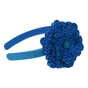 Blue Handmade Flower with Blue Glitter Headband | Girl Hair Accessories | Hair Clips | Hair Barrette | Cotton Fabric