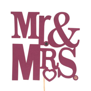 Mr. & Mrs. Bridal Shower Cupcake Toppers - Set of 12