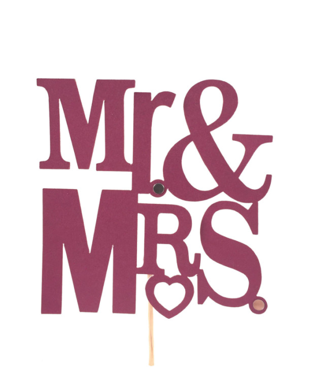 Mr. & Mrs. Bridal Shower Cupcake Toppers - Set of 12