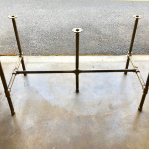 Black Pipe Table Frame/TABLE LEGS "DIY" Parts Kit, 1" x 66" long x 28" wide x 30" tall  -  Custom sizes available in this style table base