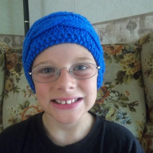 Hand Knit Headband/ Earmuff- Blue