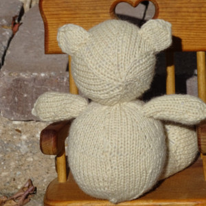Hand Knitted Bear, Wool Toy, Stuffed Bear, Light Brown Bear, Hand Knitted Teddy Bear, Plush Toy, Kids Toy, Teddy Bear, Ready to Ship