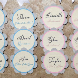 Wedding Party Kentucky Derby name tag button pins-  (Quantity 12)