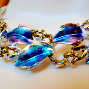 Vibrant Hand Painted Vintage Necklace 