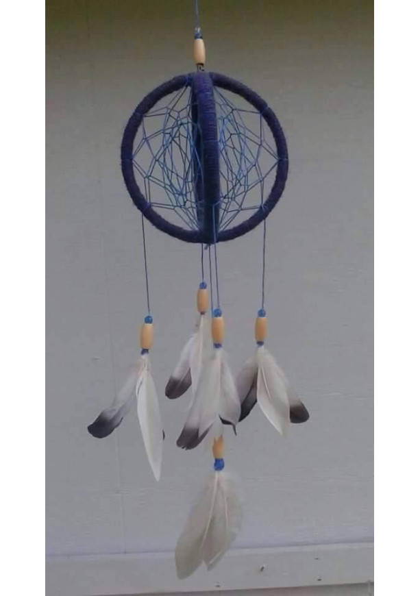 Quad Orb Dream Catcher with Goose Feathers