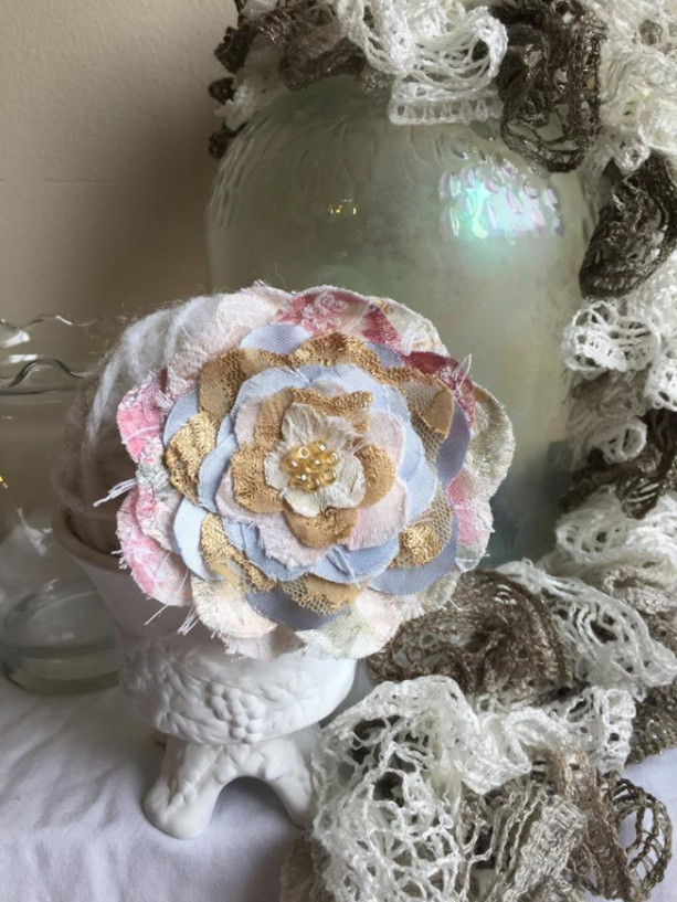 Pastel Shabby Chic Floral Brooch