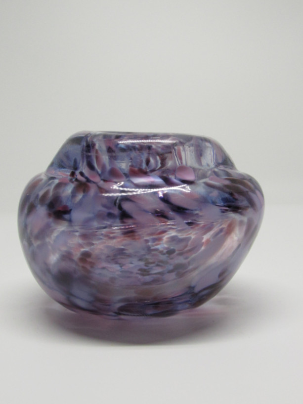Small Handmade Purple, White, Pink Glass Vase