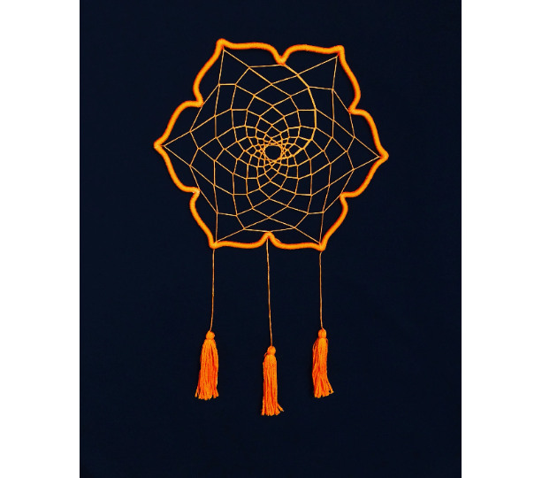 Orange Flower Sacral Chakra Dream Catcher Handmade by Padma Bella