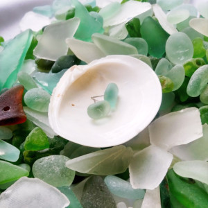 Sea foam green sea glass stud earrings, sea glass earrings, stud earrings, sea glass jewelry simple sea glass earrings, simple jewelry