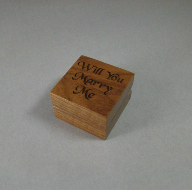 Engagement Ring Box with Will You Marry Me engraved.  Free Shipping and Engraving. RB39