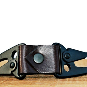 Dual Snap Leather Key Fob