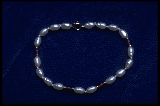 14 K Gold Freshwater Pearl, Black Onyx, 14K beads,  Necklace 20 inches.