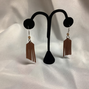 Brown fringe earrings 