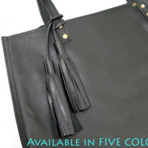 Double Leather Tassel Purse Charm - Tassel for Handbag Strap - Tassel Accessory in Black, Biege, Camel, Gray, Tan, Brown