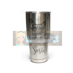 Crazy Chicken Lady Personalized Etched or Decal Stainless Steel Tumbler - Crazy Chicken Lady Mug - Gift Mug - Chicken Math - Farm Wife Gift