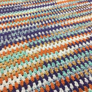 Handmade multicolored "wildflower" crochet childs blanket