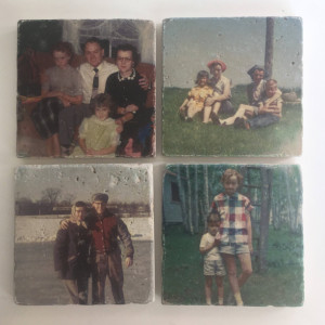 Coaster Set Vintage Picture Coasters with Your Photo Coasters Natural Stone Coaster Set of 4 with Full Cork Bottom Coasters