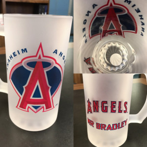 Custom Made Anaheim Angels Frosted Beer Stein 16 oz Glass Mug