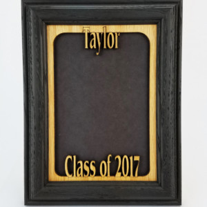 2016 2017 Graduation Personalized Name Centered Vertical Picture Frame Matte 5X7