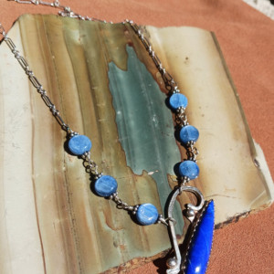 Freeform Sterling Lapis Lazuli Necklace