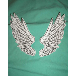 Embroidered Patches / tattoo wings - sew or glue on 5 x 6 inch ANY COLORS