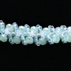 Pale Green Woven Crystal Necklace