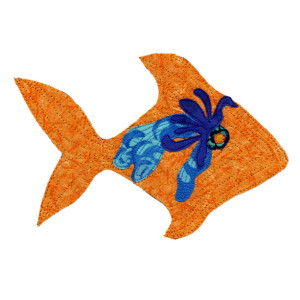 Fabric Quilt Art Fish, orange