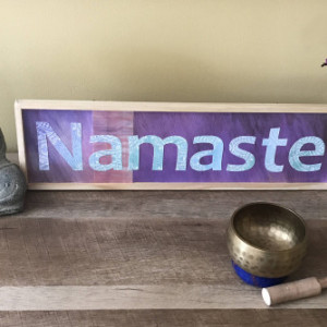 Namaste Hanging Sign - Yoga Sign - Wooden Namaste Sign - Namaste - Namaste Decor - Yoga Decor