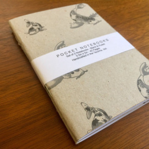 Koi Fish Notebooks 2 pack 3.5in x 5in Pocket Notebook handcrafted journal diary sketchbook gift set handmade kraft Premium Notebook no logos