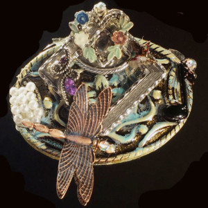 Dragonfly Collage Brooch