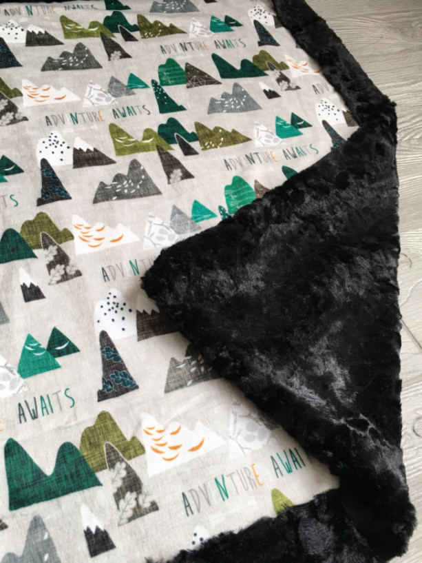 Minky Baby Blanket All Minky Adventure Mountain Baby Toddler Childrens
