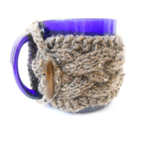 Knit Cabled Mug Cozy