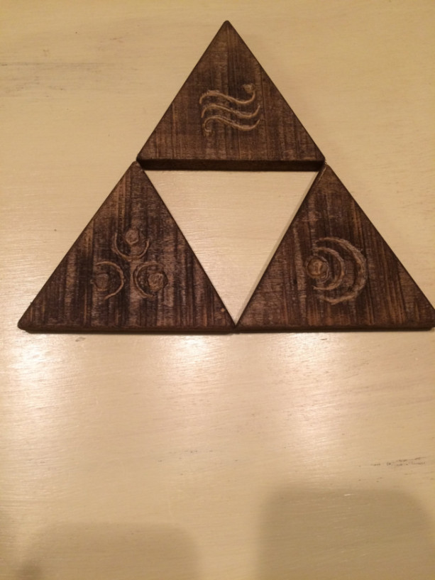 Triforce Wooden Coasters, Handmade wooden coasters