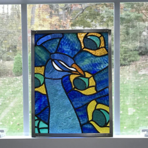 Peacock Stained Glass Panel
