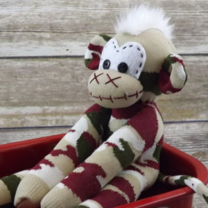 Sock monkey : Elijah ~ The original handmade plush animal made by Chiki Monkeys
