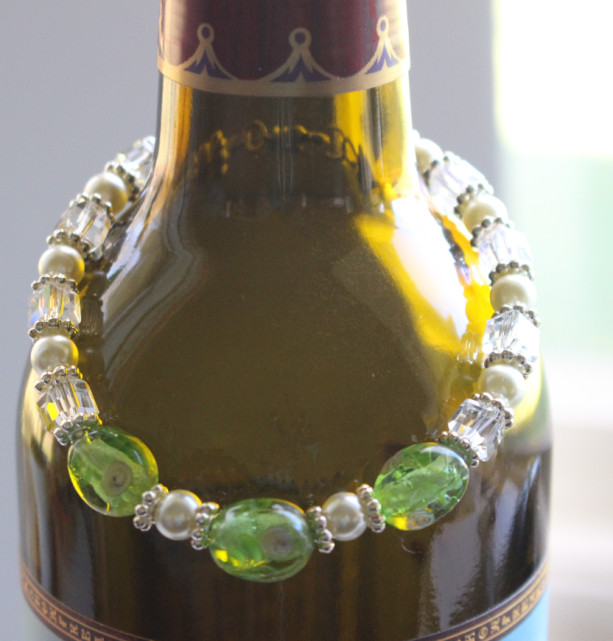 Lampwork Glass and Crystal Bracelet