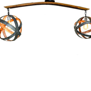 ATOM Collection - Dualize - Wine Barrel Chandelier / made from CA retired wine barrels - 100% Recycled!