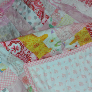 Modern  pink baby or lap quilt