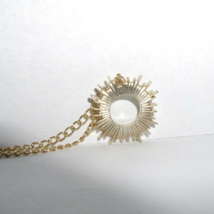 Sunburst Gold Pendant, Celestial, Necklace Gold Sun