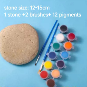 DIY Rock Art Painting Creative Colour PaintingStone Drawing Set for kid Children Early Learning Birthday Gift