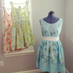 Tea Dress - Floral Fabric, custom made, retro dress