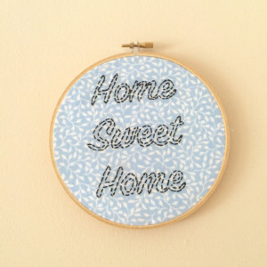 Home Sweet Home Embroidery Hoop Art Wall Hanging