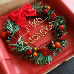 Teachers gift / Oraments / wreath / Christmas wreath ornament/ Personalized ornament/  christmas gift / Personalized wreath