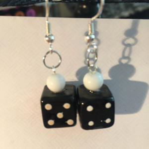 Roll the dice glass earrings